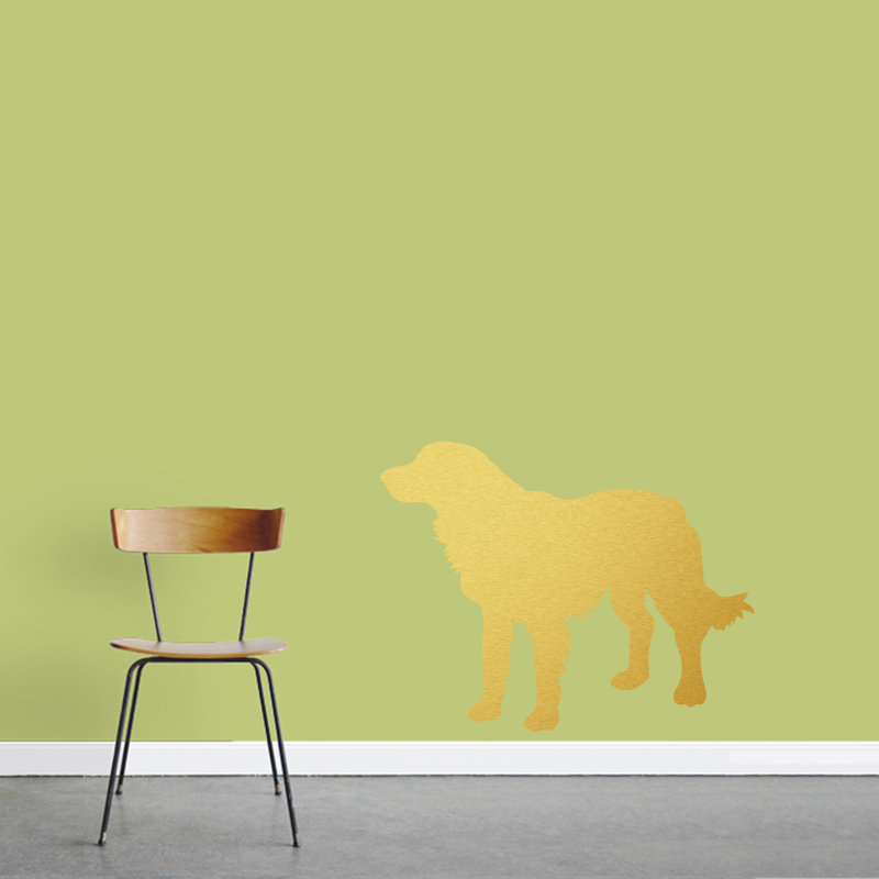 Décalcomanie murale silhouette de golden retriever Turnbow, Or