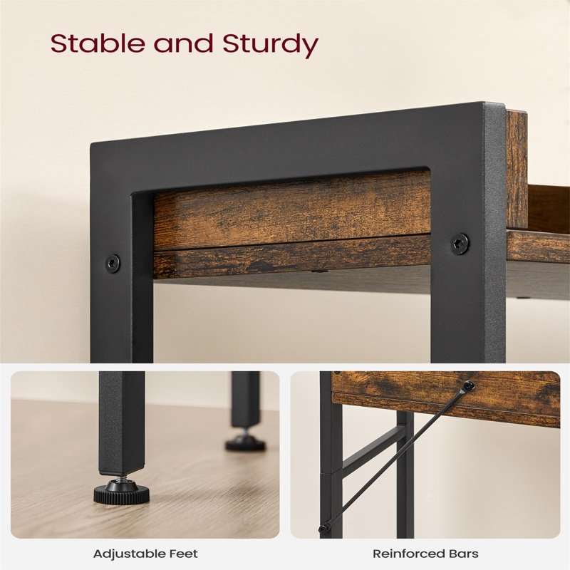 Alv Freestanding Over The Toilet Storage, Brown/Satin Black