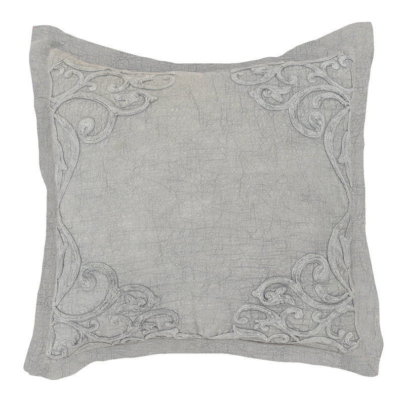 Reagan Damask Cotton Pillow Sham, Gray