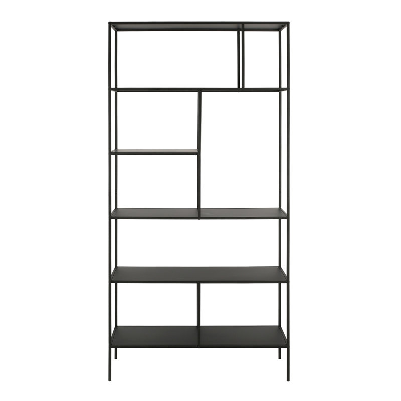 Winthrop 182.9cm H x 91.4cm W Steel Standard Bookcase, Black