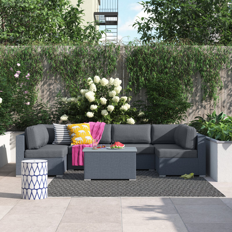 Etna 4 - Person Modular Patio Conversation Set with Cushions