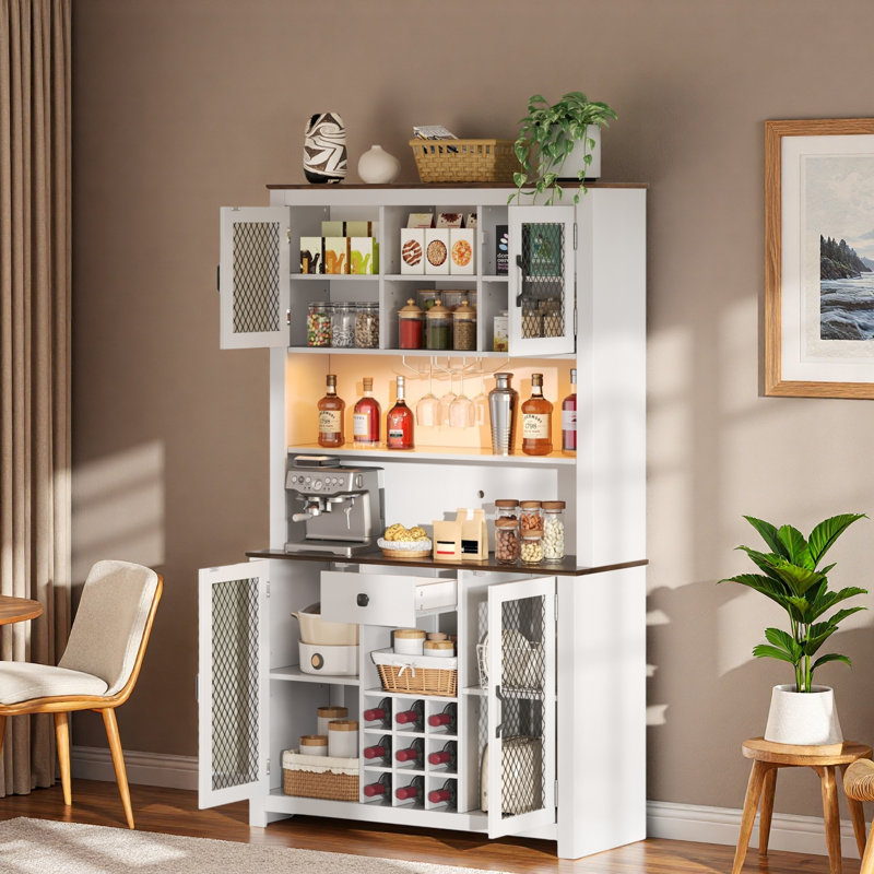 Armoire de rangement pour garde-manger, Blanc