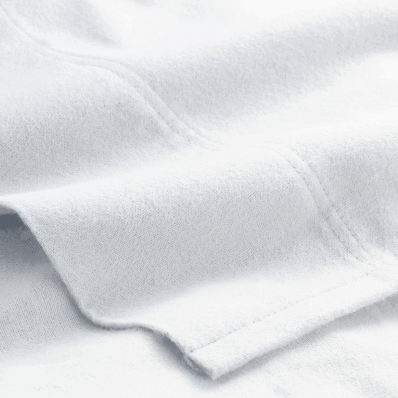Organic 100% Cotton Flannel Sheet Set, White, Queen Sheet Set with 2 Pillowcases