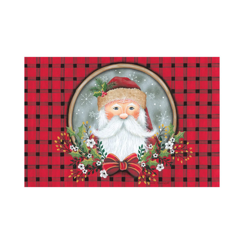 «Primitive Santa Portrait», reproduction d'art sur toile tendue, H 12 po x l 18 po, Toile tendue, Ne s’applique pas
