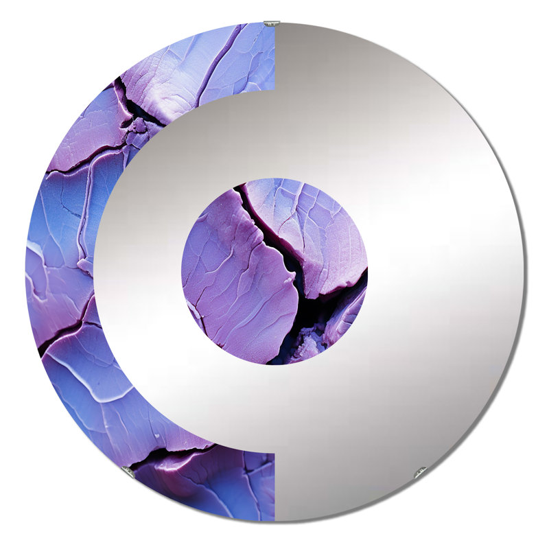 Kinh - Miroir mural demi-cercle, 23,6 po x 23,6 po