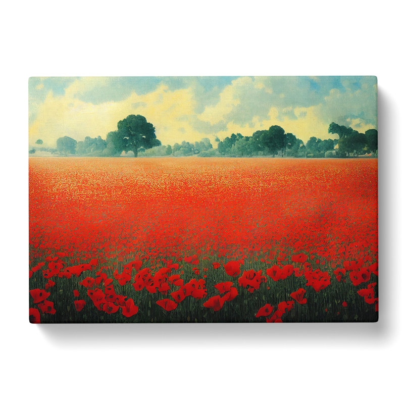Unforgettable Poppy Field Flowers - Wrapped Canvas, 35cm H x 50cm W x 3cm D