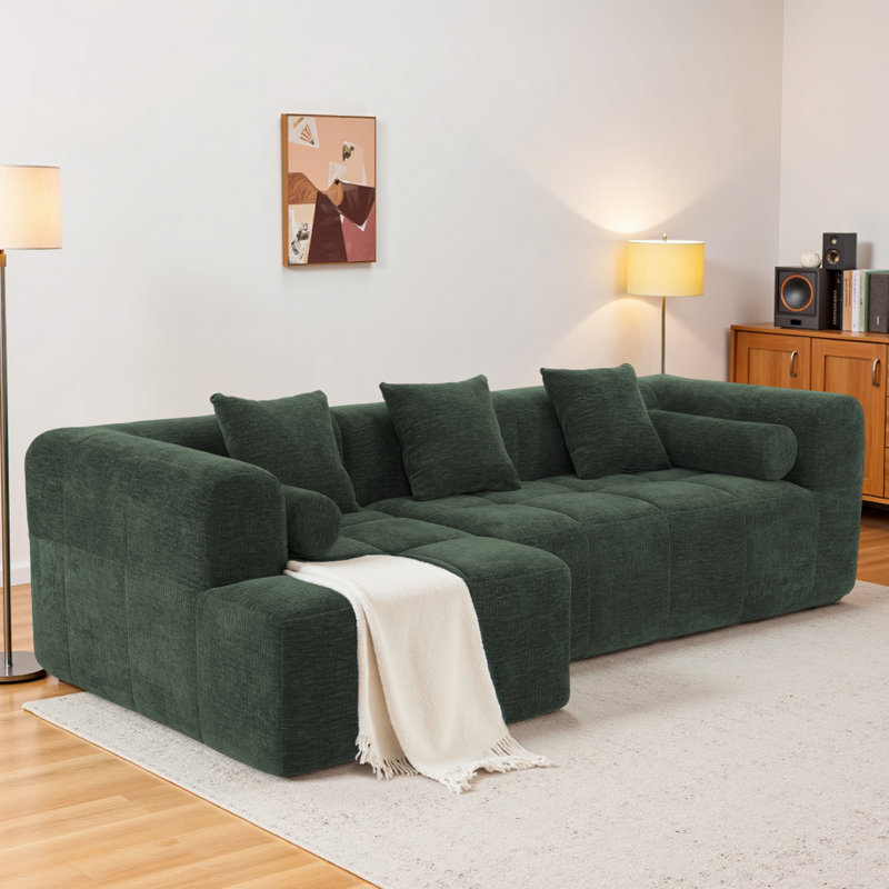 Canapé modulaire avec canapé profond et canapé modulaire, Chenille verte
