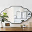 Miroir mural ovale avec cadre en aluminium, verre trempé HD, décor mosaïque, suspension verticale / horizontale, résistant aux chocs pour meuble-lavabo, salon et entrée-783339888-783339891