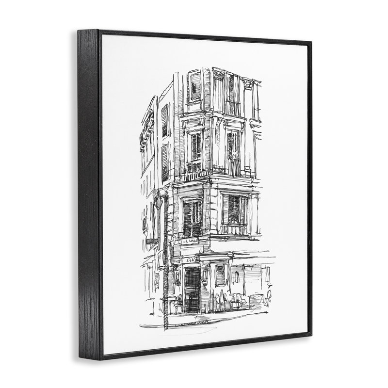 «Parisian Boulevard Architecture», estampe numérique, design par Ethan Harper, H 20 po x l 16 po, Giclée encadrée noir minuit