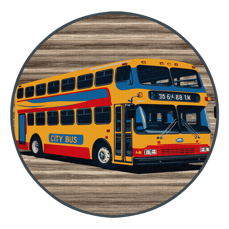Tapis de transport brun lavable à la machine, Rond 8 pi
