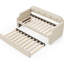 Lit de jour rembourré beige avec lit gigogne escamotable, lit simple pour matelas en mousse de taille dortoir