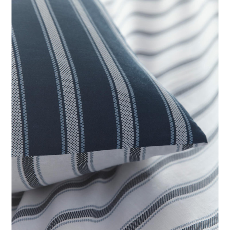 Polyester Striped Duvet Cover Set with Pillowcases, Super King Duvet Cover + 2 Standard Pillowcases, Blue