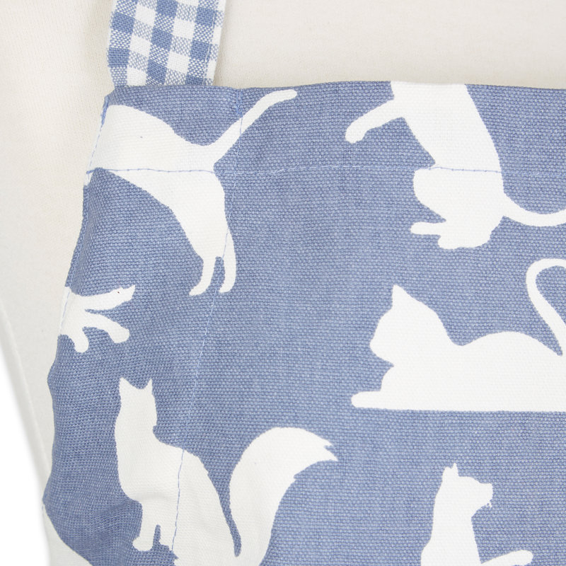 No Pattern Cotton Bib Apron, Stonewash Blue