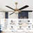 Landria 65" Tiffany Dimmable Crystal Ceiling Fan with LED Light and Remote-250624120