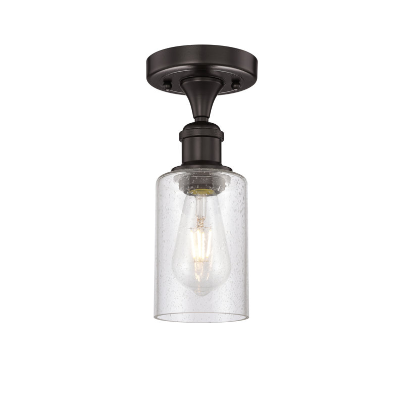 Plafonnier semi-encastré en verre Broadoaks, Bronze huilé
