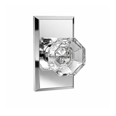 Bravura 925-G1 Bancroft Privacy Knob on Beveled Rectangular Rose in Bright Chrome