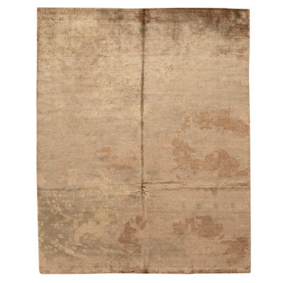 Hand Knotted Area Rug in Dark Grey