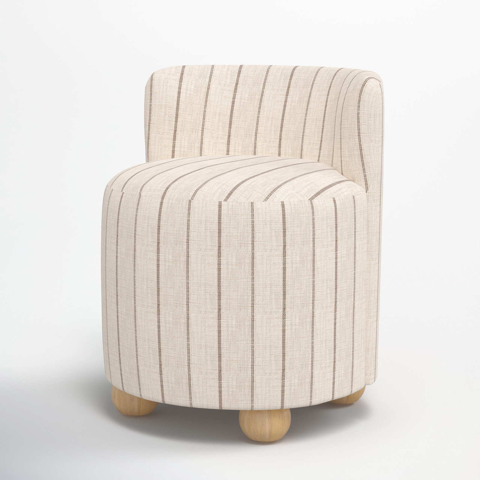 Bee Vanity Stool, Fritz Charcoal Stripe