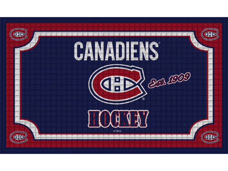 En relief de 30 po x 18 po tapis de porte anti-dérapant intérieur seulement NHL, Montreal Canadiens
