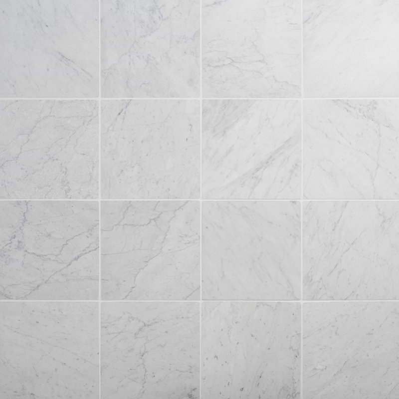 Avanti 12x12 Tumbled Marble Tile, Carrara White