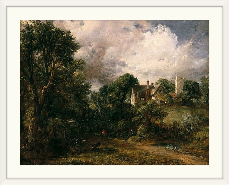 « the glebe farm, 1827 » par l’impression de peinture John Constable, H 20 po x l 24 po x P 1 po, Cadre blanc