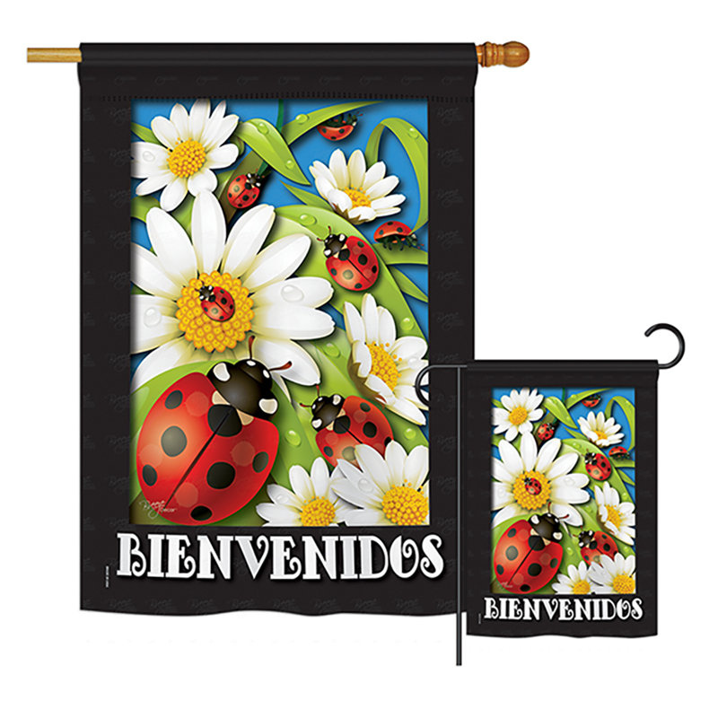 « paraíso de tortolitas », amis de jardin 2 côtés en polyester 40 x 28 po ensemble de drapeau
