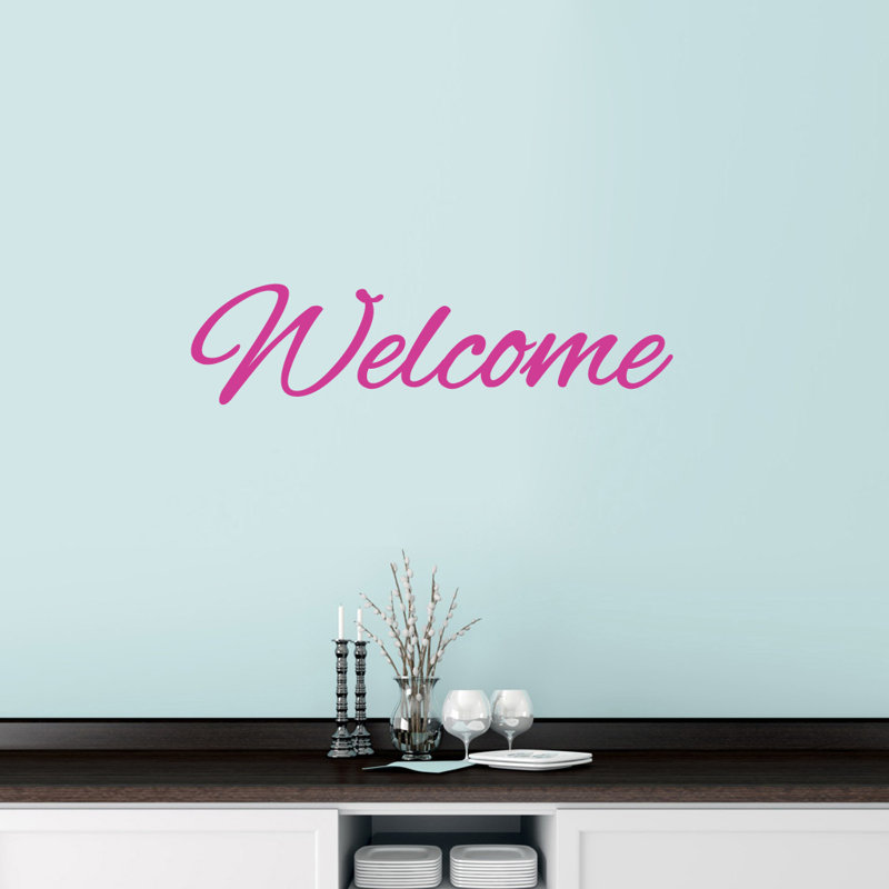 Adhésif décoratif "Welcome", Rose vif