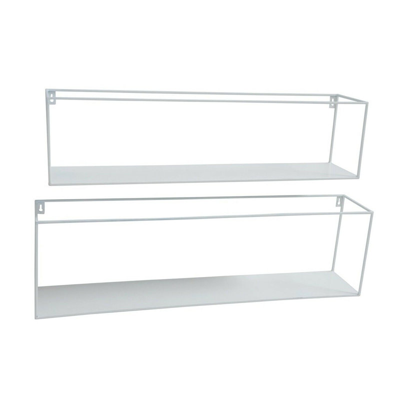 Fermen 2 Piece Metal Accent Shelf, White