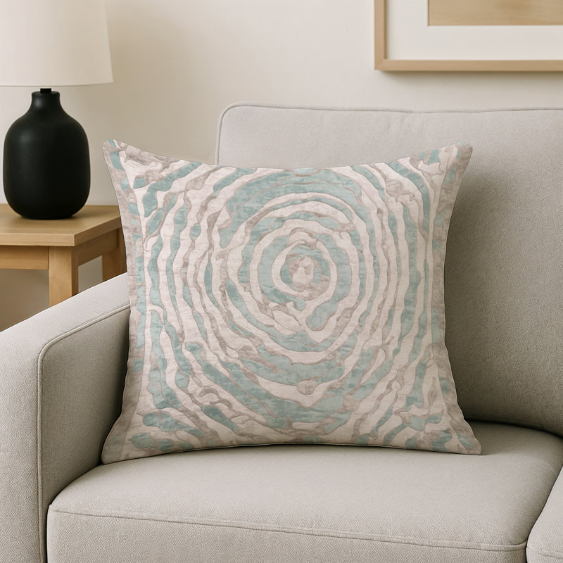 Coussin décoratif intérieur et extérieur Modern, Gris abstrait 242, Carré 16 po