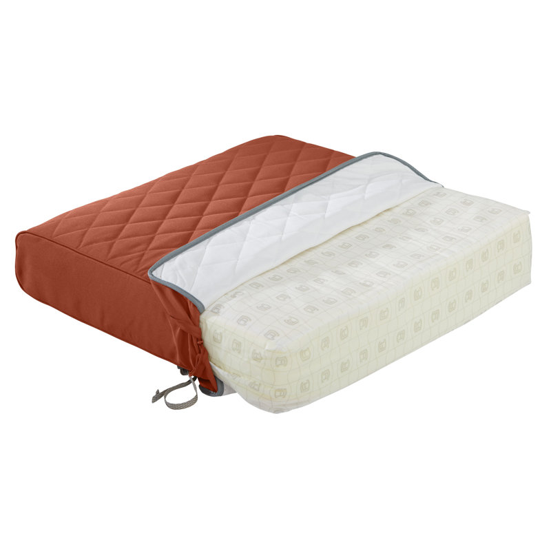 Ayvion Water-Resistant Patio Quilted Lounge Cushion, Spice, 4" H x 25" W x 22" D