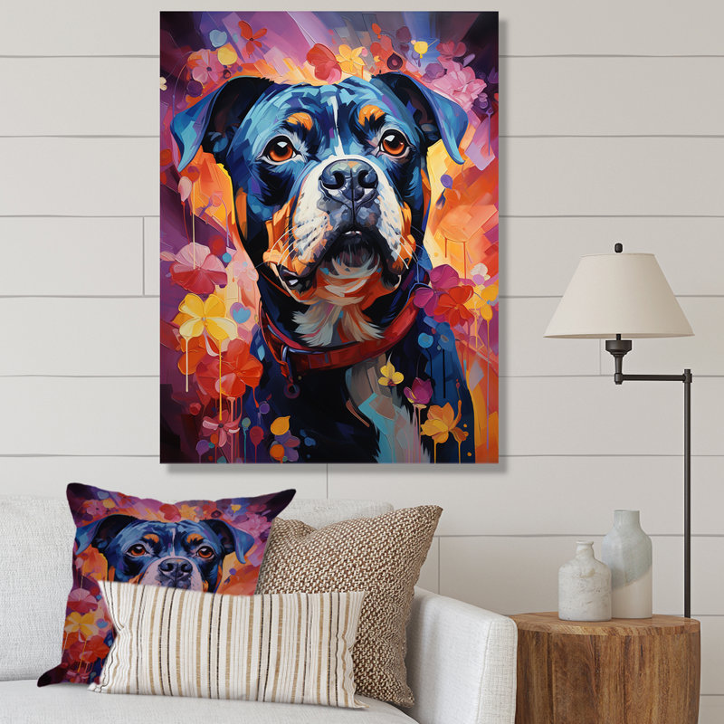 «Popart Pug Parade I», reproduction sur toile, H 32 po x l 16 po x P 1 po, Toile tendue
