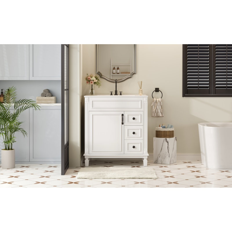 Elegant Space-saving Ceramic Vanity For Modern Bathrooms