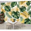Papier peint adhésif auto-adhésif moderne pour la chambre à coucher Peel and Stick L 69 po x l 96 po avec feuilles tropicales dorées-815620257