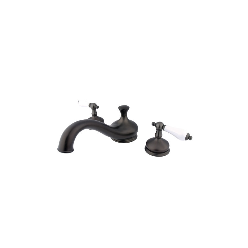 Double Handle Deck Mounted Roman Tub Faucet, Oil Rubbed Bronze