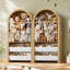 Armoires de rangement arquées de 51,8 po de hauteur, organisateur de rangement de jouets 3-en-1 avec 4 bacs, rangement pour animaux en peluche pour la chambre à coucher et le décor de la chambre, chêne