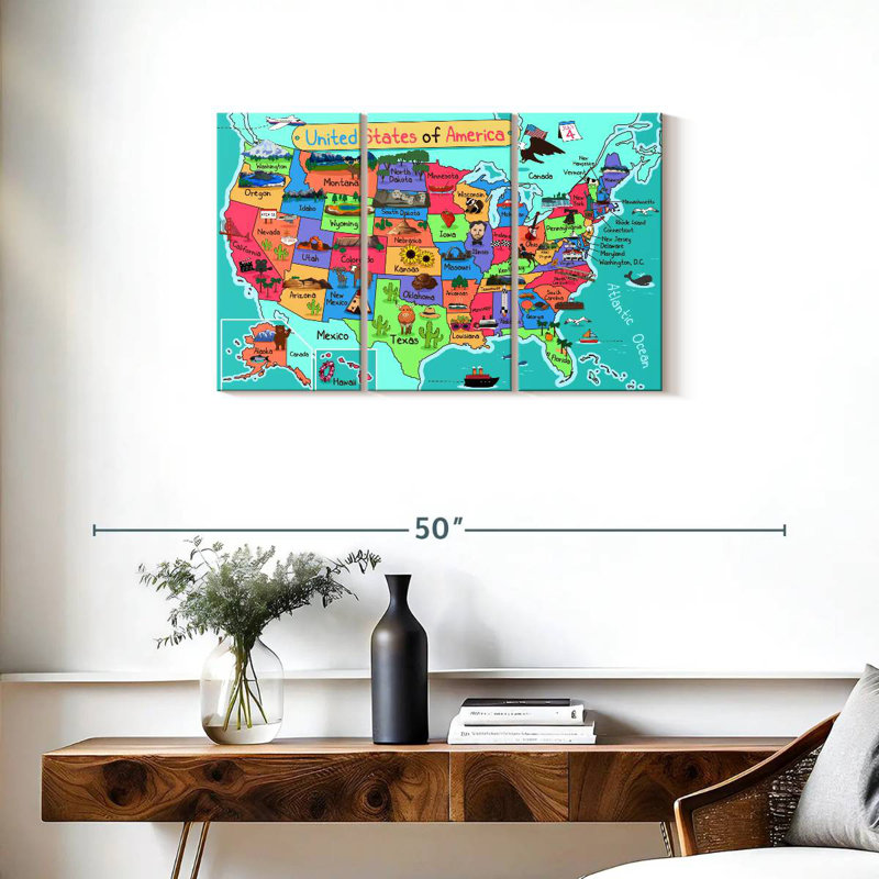 Carte des États-Unis Keiri, H 20 po x l 33 po