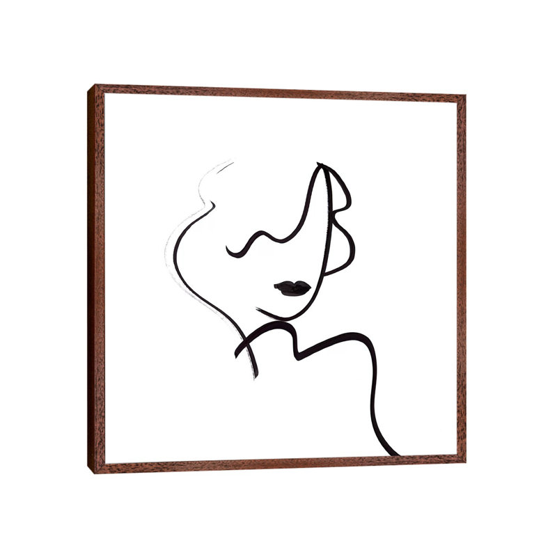 Muser I by Isabelle Z - Print on Canvas, 45.72 cm H x 45.72 cm W, Classic Brown Wood Framed