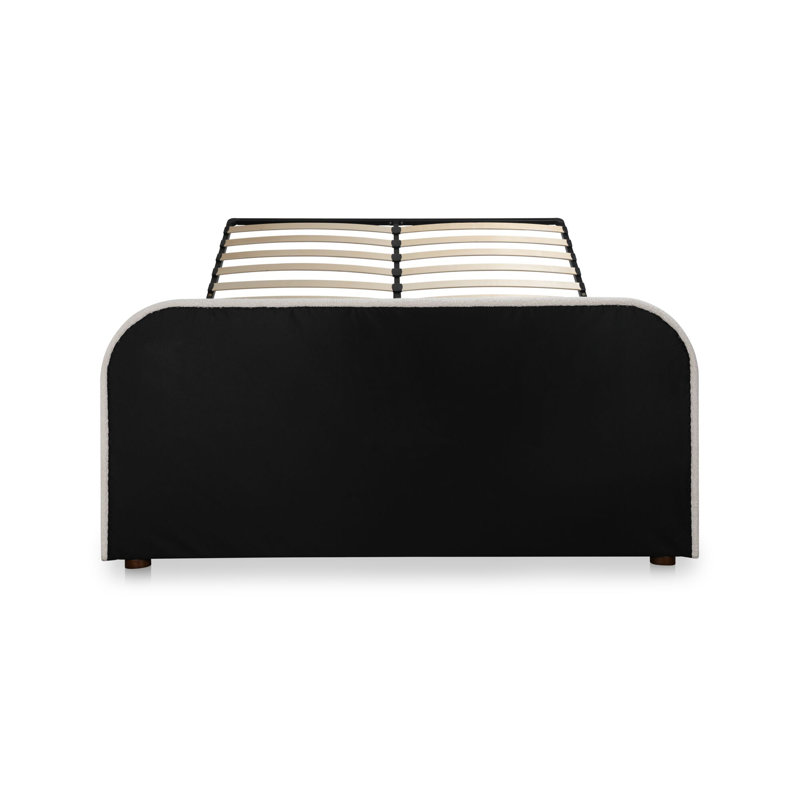 Shonda Upholstered Low Profile Platform Bed, King, Brown