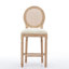 2 pièces, tabourets de bar en bois massif, revêtement beige, dossier, pour 2 chaises de comptoir, beige, cuisine