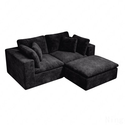 Modular Sectional Sofa Seat,Upholstered Compressed Couch For Living Room,Bedroom,Apartment,No Assembly Required,3Pc Free Combination,Plush Corduroy Fabric