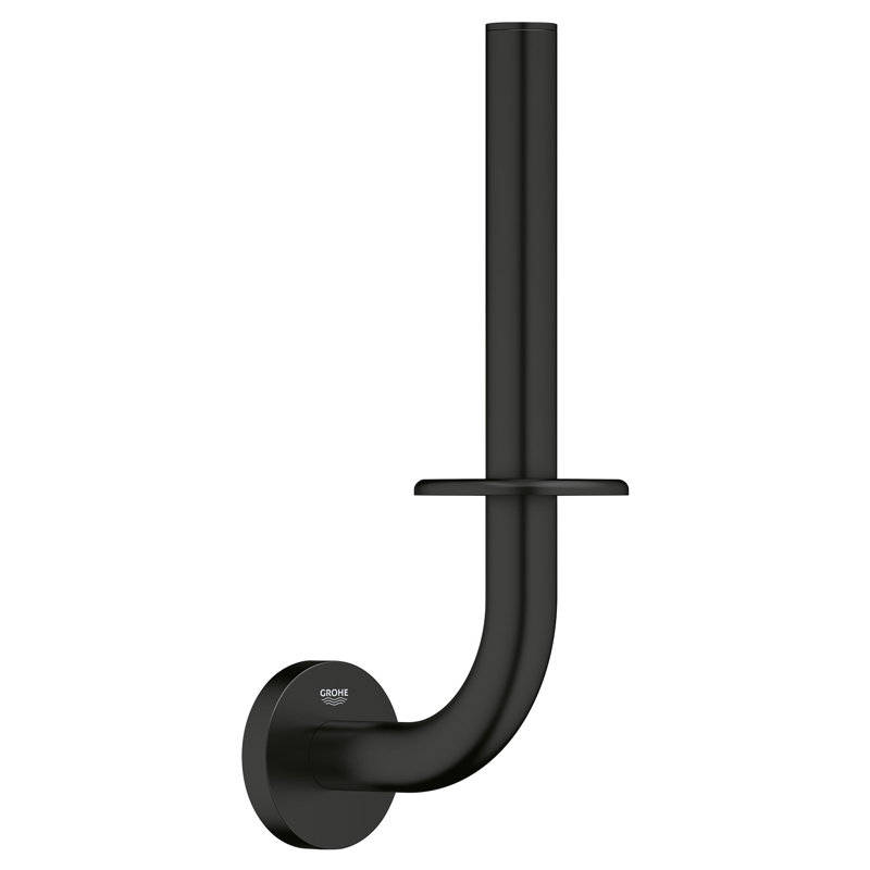 Essentials Cube Wall Mount Toilet Paper Holder, Matte Black