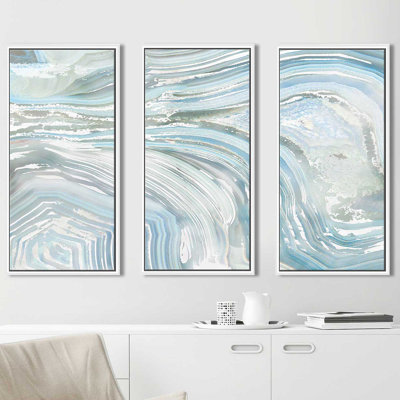 " Agate In Blue II " 3 - Pieces