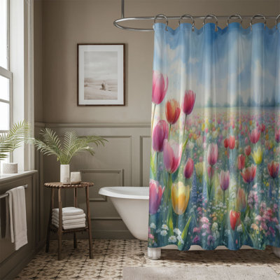 Tulip Field - 1 Piece Standard Shower Curtain