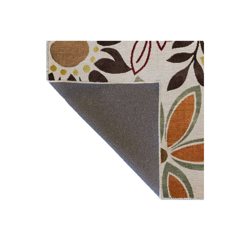 Tapis décoratif lavable à la machine beige, Tapis de couloir 4 pi 11 po x 9 pi 10 po