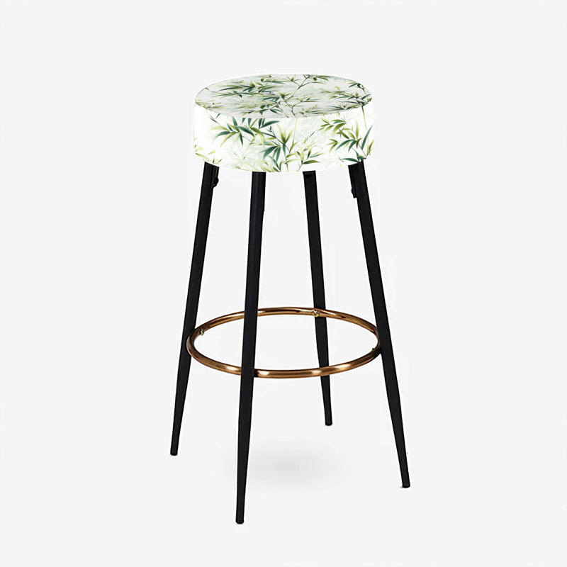 Bambou Zen motif tropical - ensemble de 2 tabourets de bar tropicaux