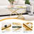 Jefre 31.5" Tempered Glass Coffee Table with Plated Metal Frame-106886436