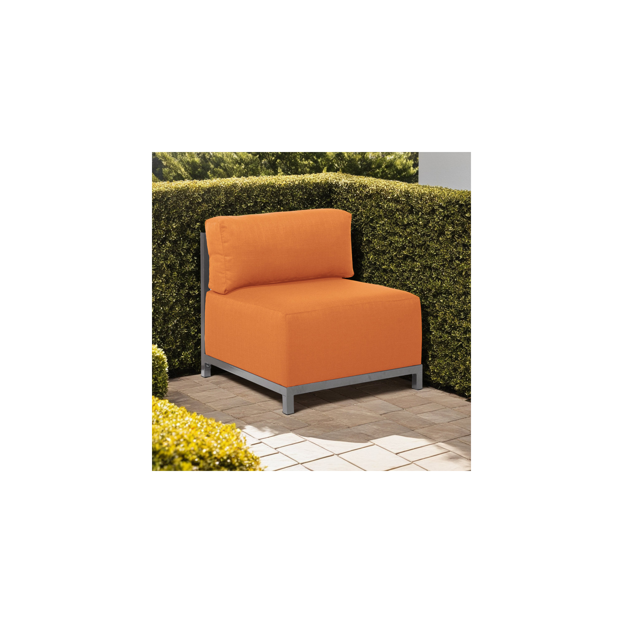 Olen Box Cushion Chair Slipcover, Seascape Orange