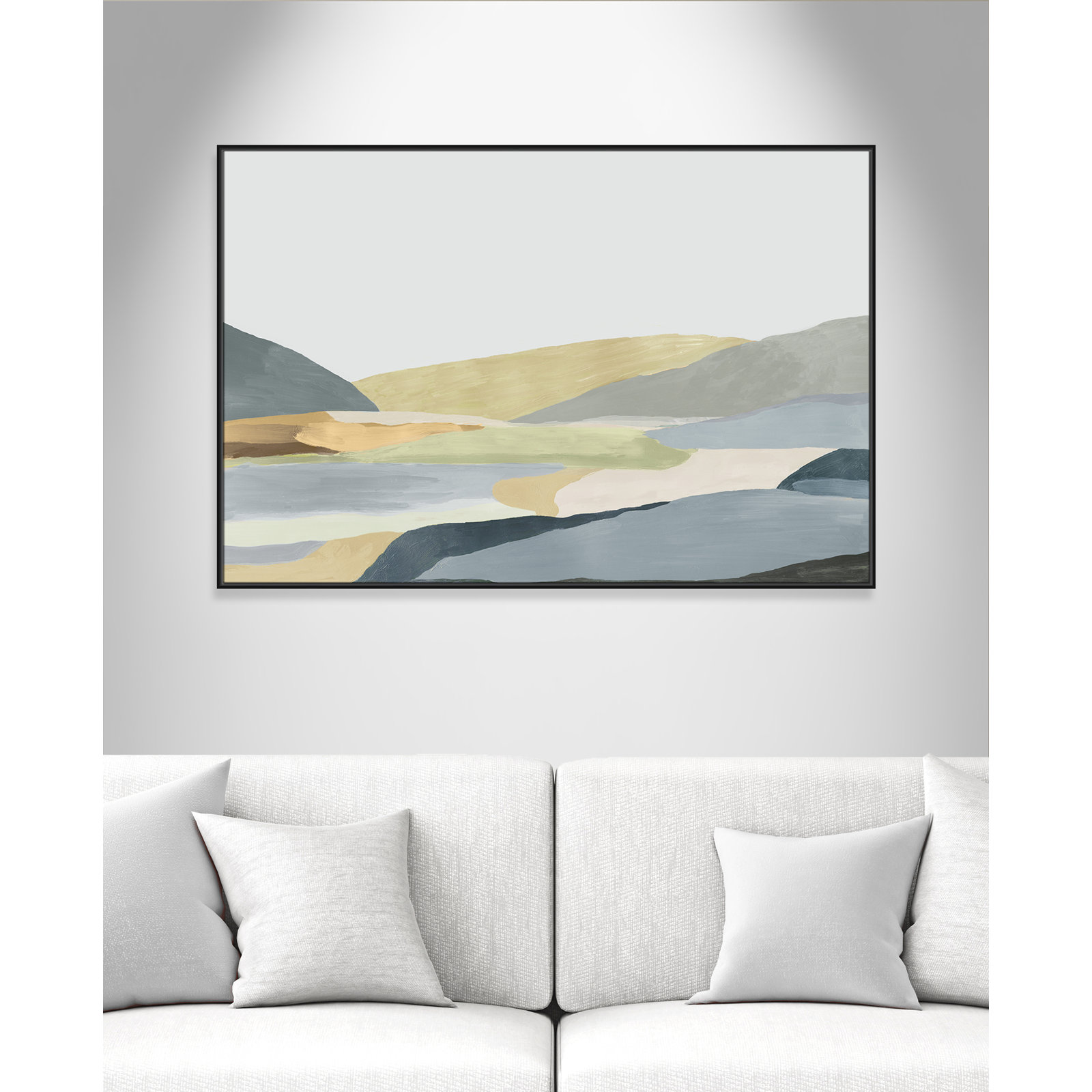 Warm Hills II - Painting Print on Canvas, 41.5" H x 61.5" W x 2" D, Black Canvas