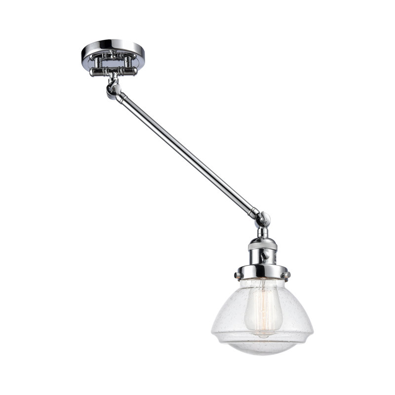 Lampe murale avec bras pivotant 1 lumière Chesterville, Grainé, Incandescent, Chrome poli