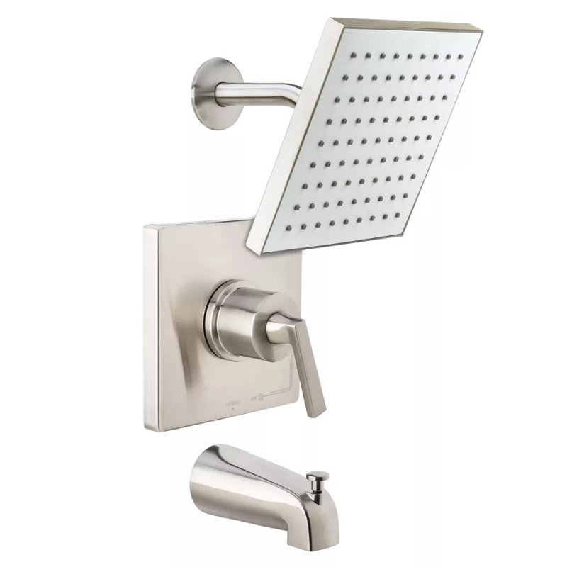 Pomme de douche à pluie double, Nickel brossé